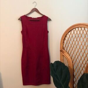Vintage 1990's Authentic Marithe Francois Girbaud Women's Red Wool Dress sz 4